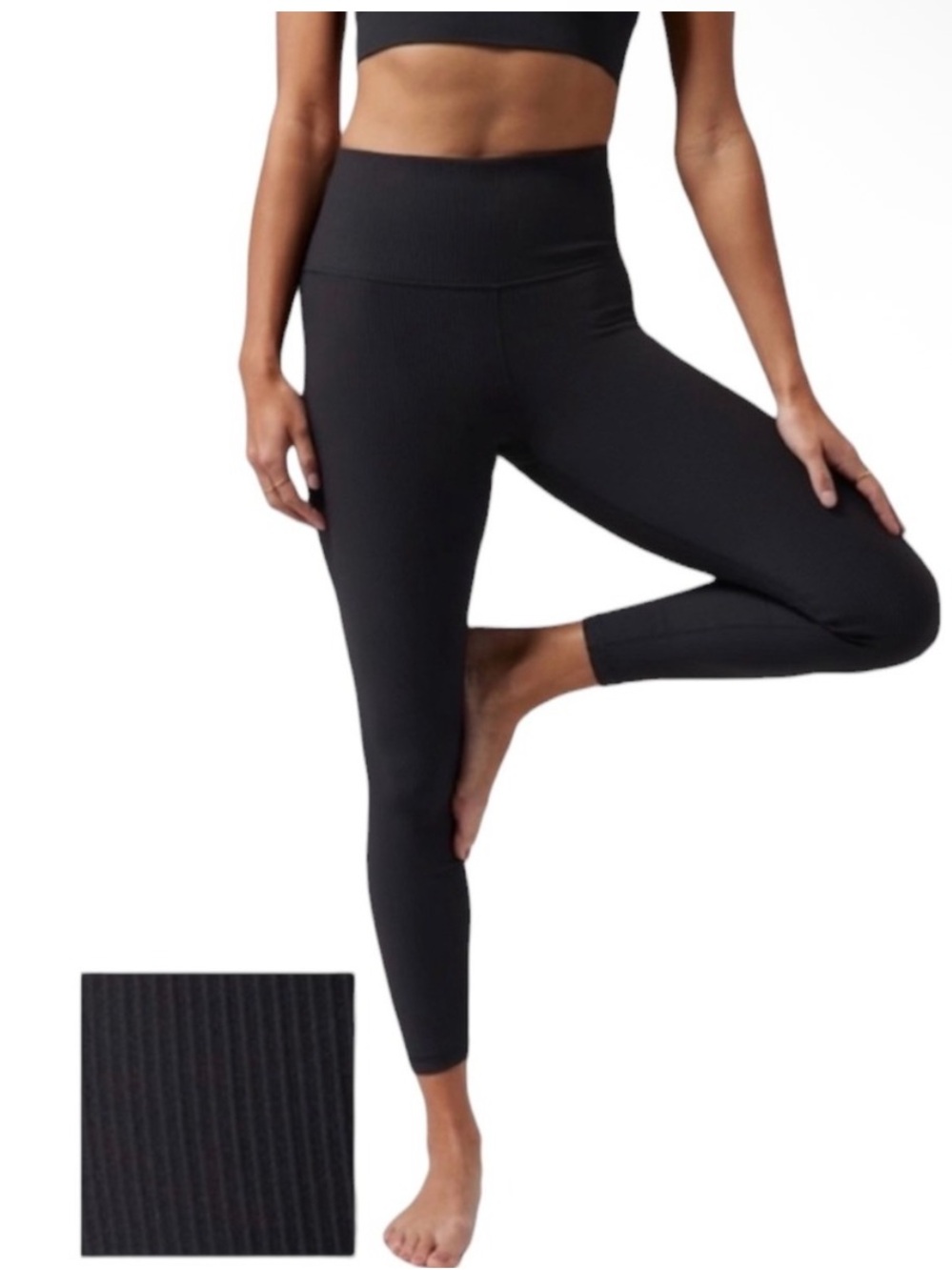 Athleta Black Ribbed Elation Tight Legging XS